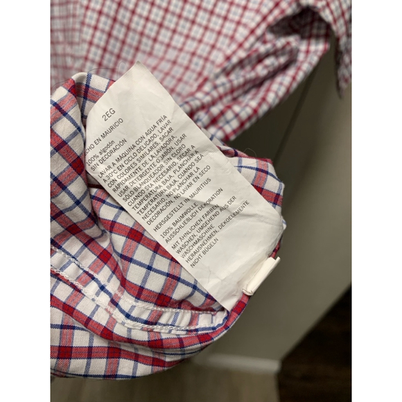 B06-Men's Nautica Red & White Plaid Button Down Shirt 2XL - Picture 3 of 5
